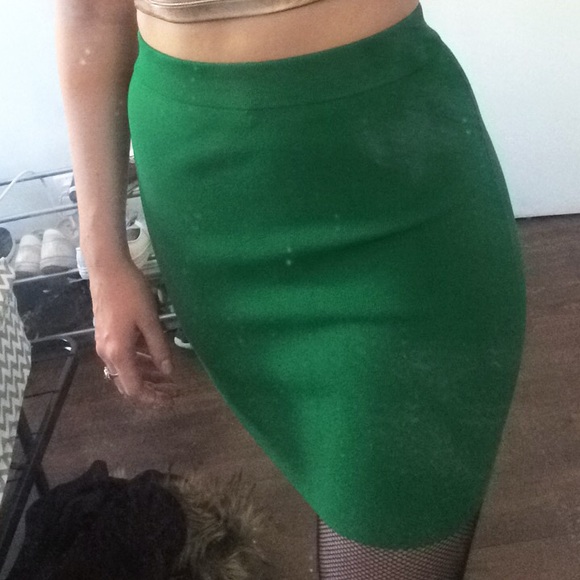 T by Alexander Wang bodycon skirt GREEN - Picture 4 of 7